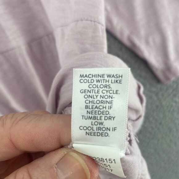 J Jill Top Womens Medium Purple Slub Stretch 3/4 Sleeve Tiered V Neck Pullover - Picture 7 of 10